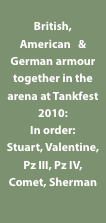Sherman Tank, Valentine Tank, Comet tank at Tankfest